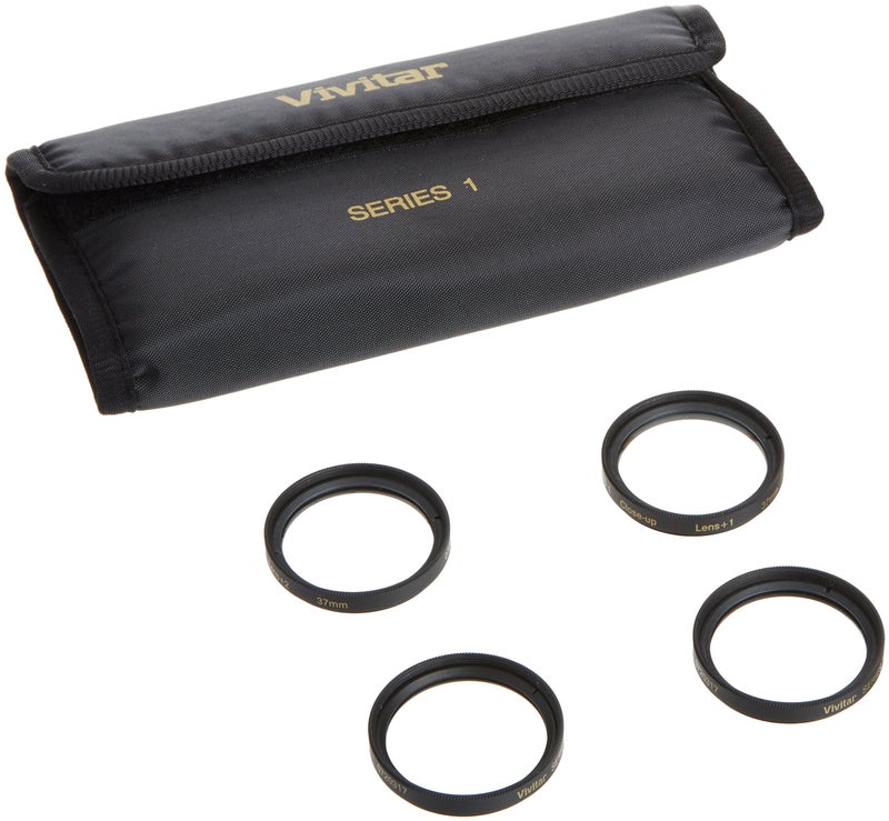 Vivitar Series 1 +1 +2 +4 +10 Close-Up Macro Filter Set w/Pouch, Black, 6.7 x 3.6 x 1.2 inches, (VIV-CL-37) - Image 1